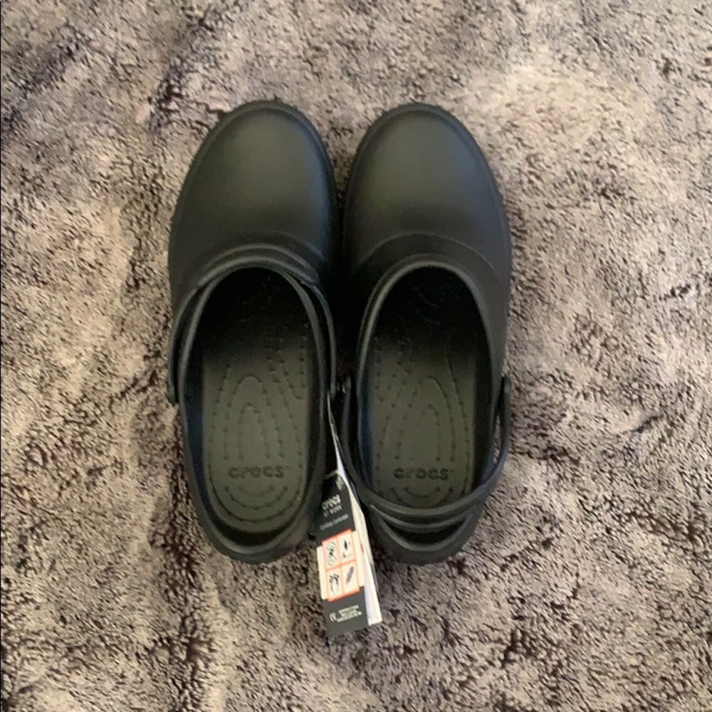 Black croc clog